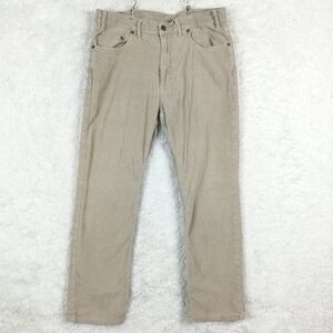 Grand River Mens Pants Straight‎ Leg Corduroy Traditional Fit Beige Khaki 33x30